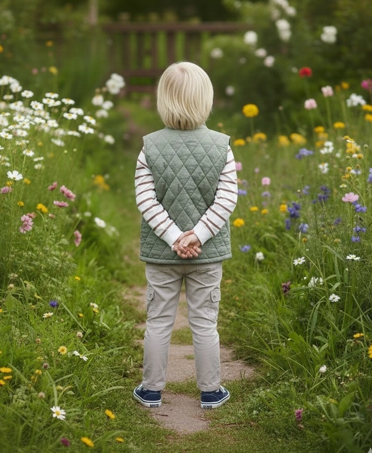 ECOO Kids 3721 Erkek Çocuk Trikolu Yelekli Pantolonlu 3lü Takım
