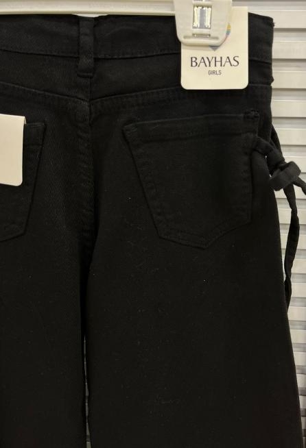 BAYHAS Kids 24823 Kız Çocuk Beli İpli Düz Geniş Paça Pantolon