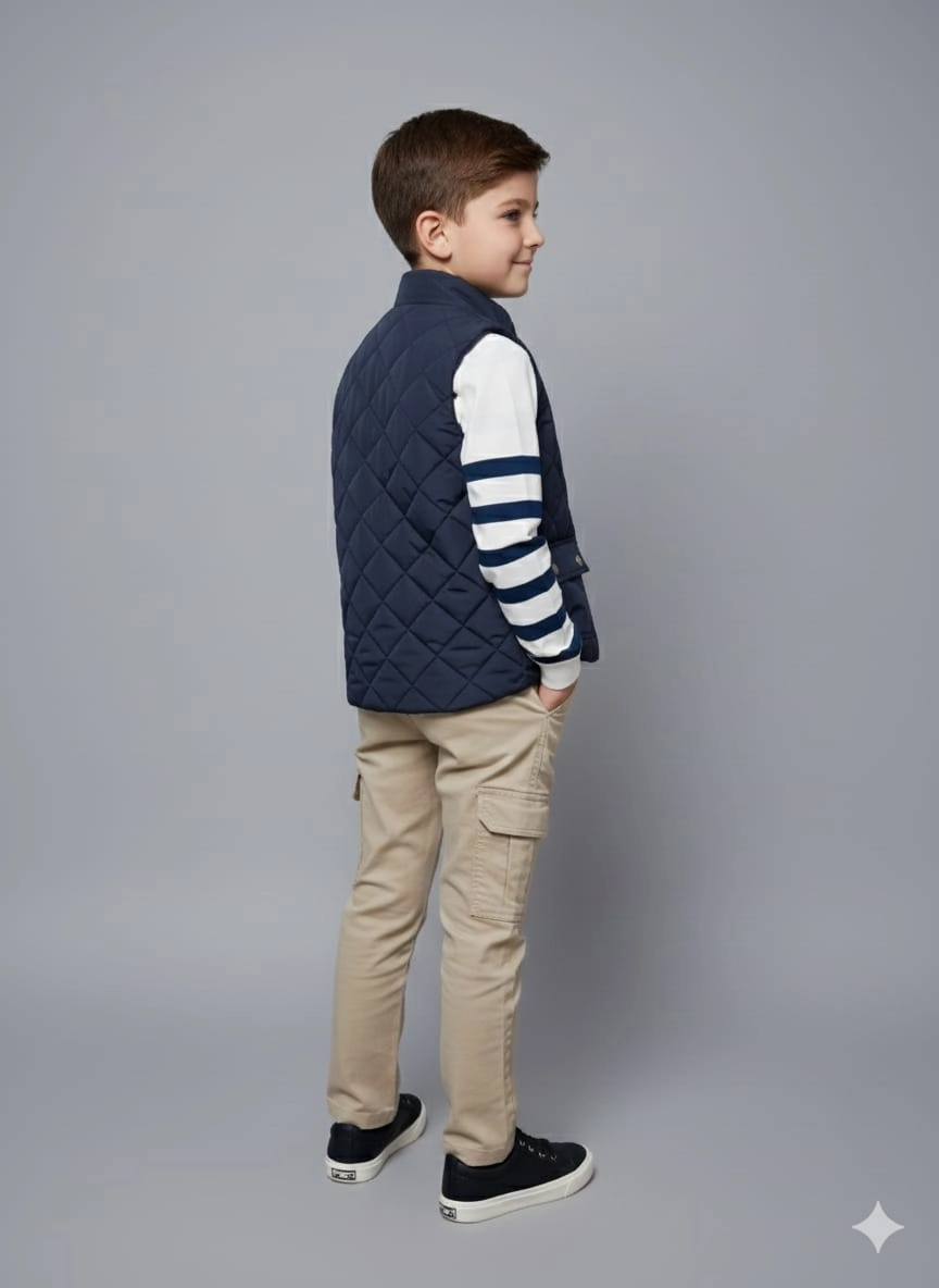 ERCAN Kids 7196 Yelek Triko Pantolon 3lü Takım