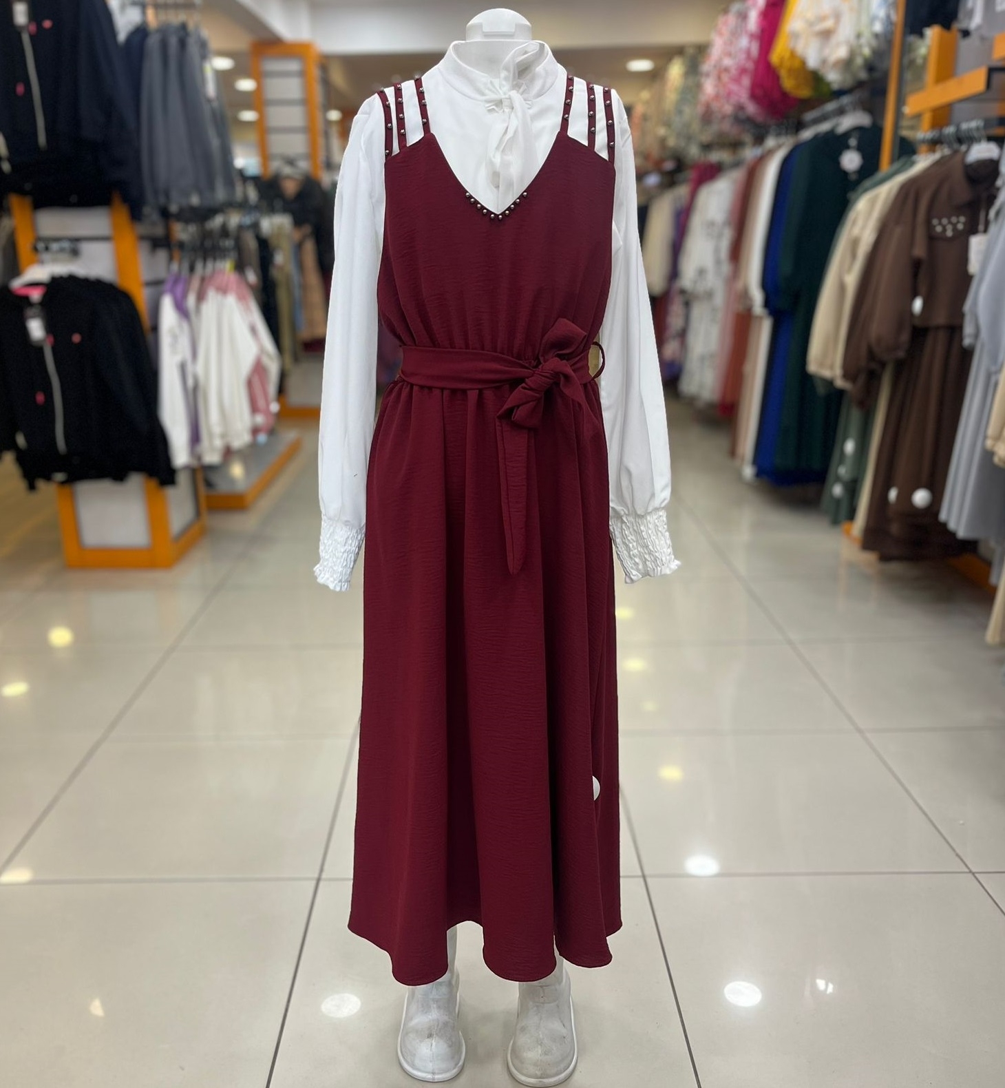 ESMAGÜL Kids 0102 Kız Çocuk Gömlekli Jile Uzun Elbise