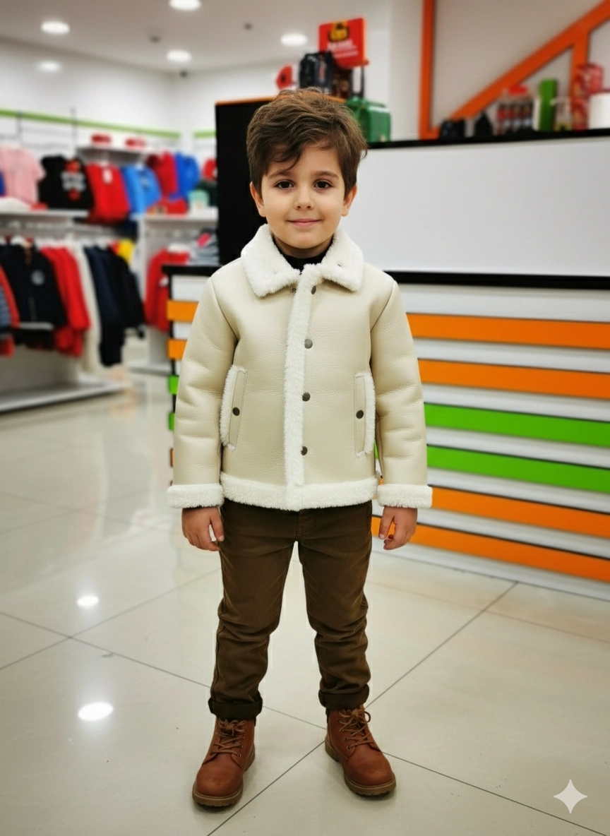 3668 Erkek Çocuk S.Derili Montlu 3lü Takım