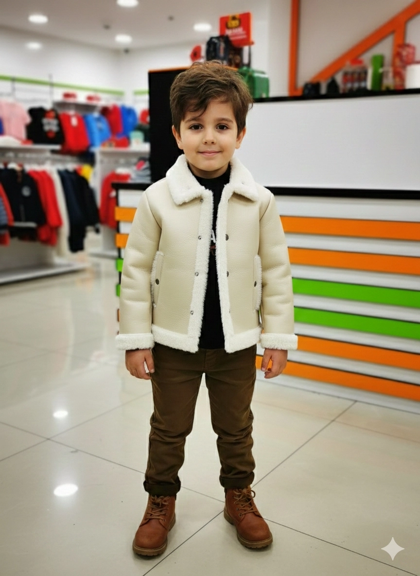 3668 Erkek Çocuk S.Derili Montlu 3lü Takım