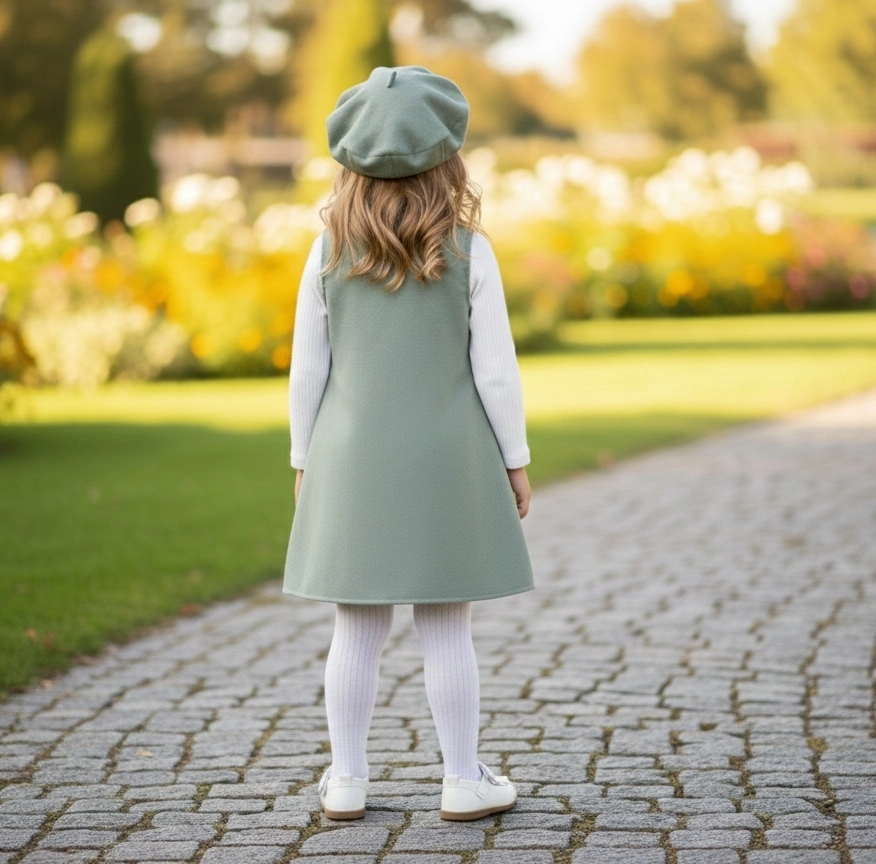 ECRIX Kids 25810 Kız Çocuk Şapkalı Süet Jile Elbise