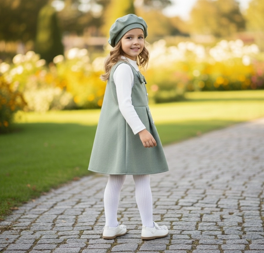 ECRIX Kids 25810 Kız Çocuk Şapkalı Süet Jile Elbise
