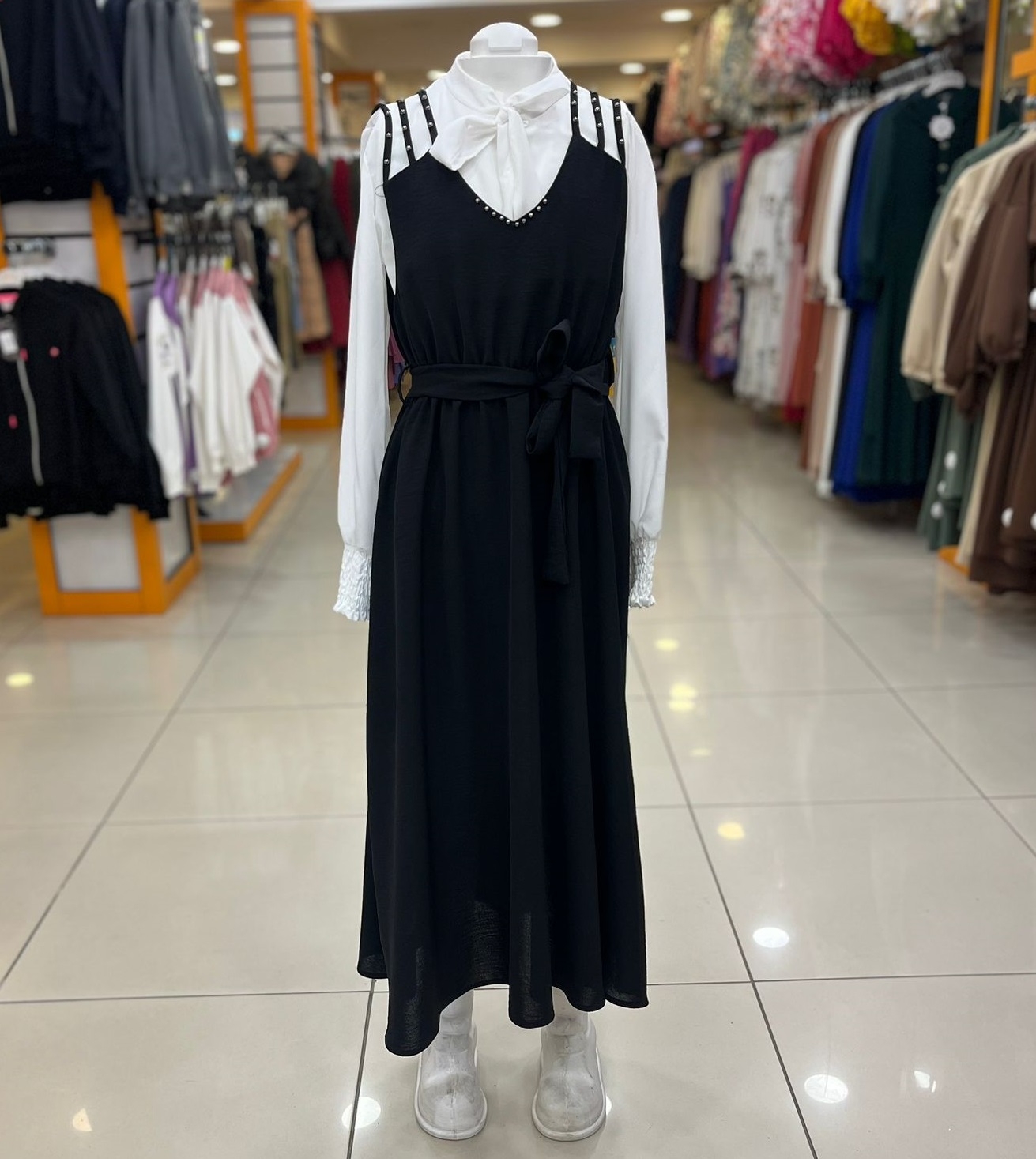 ESMAGÜL Kids 0102 Kız Çocuk Gömlekli Jile Uzun Elbise