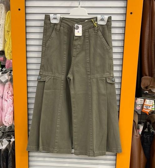 BAYHAS Kids 32402 Kız Çocuk Yandan Cepli Geniş Paça Keten Pantolon