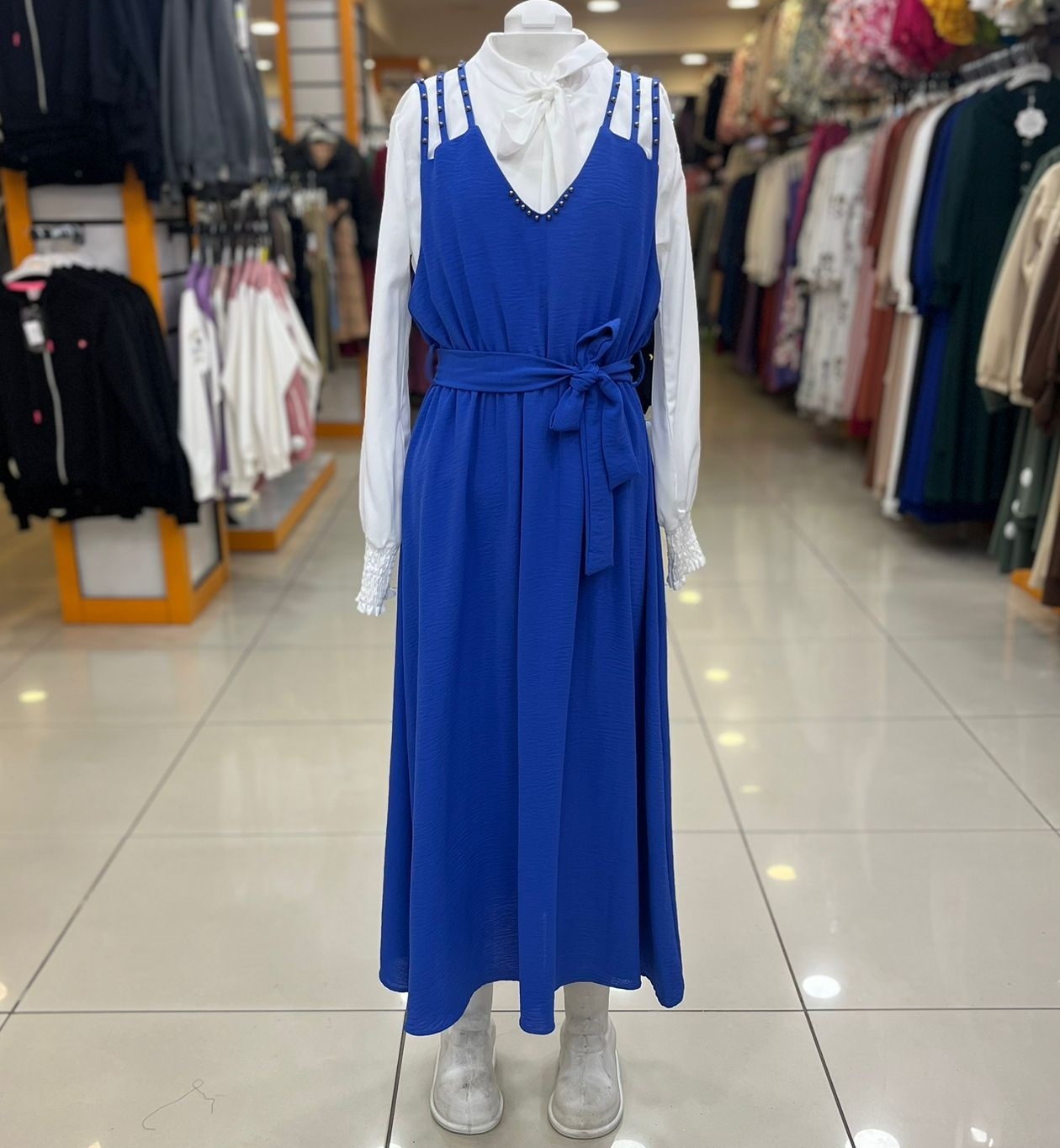 ESMAGÜL Kids 0102 Kız Çocuk Gömlekli Jile Uzun Elbise