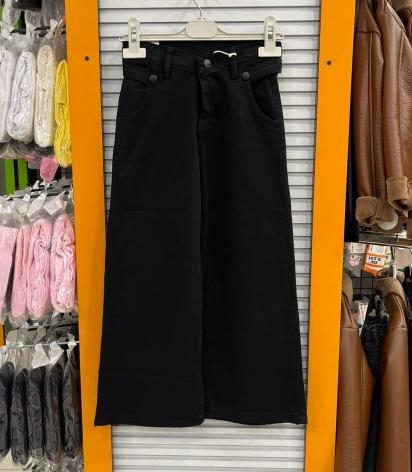 BAYHAS Kids 24243 Kız Çocuk Düz Keten Geniş Paça Pantolon