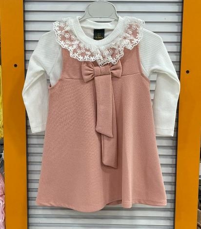 CİCİMİX Kids 6243 Kız Çocuk Scuba Badi Jileli 2li Elbise Takım