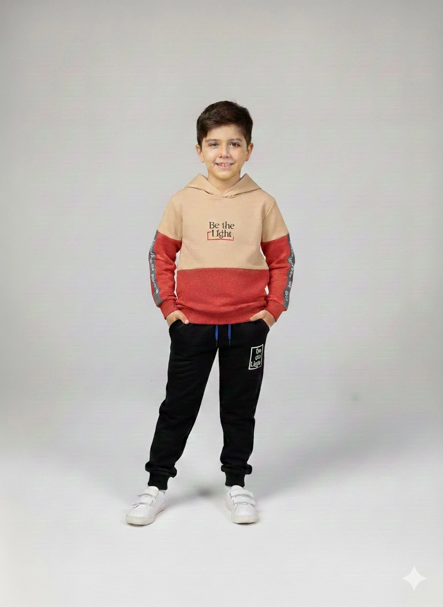 RİMİNİ Kids 6072 Be The Light Erkek Çocuk Kapşonlu 2li Takım