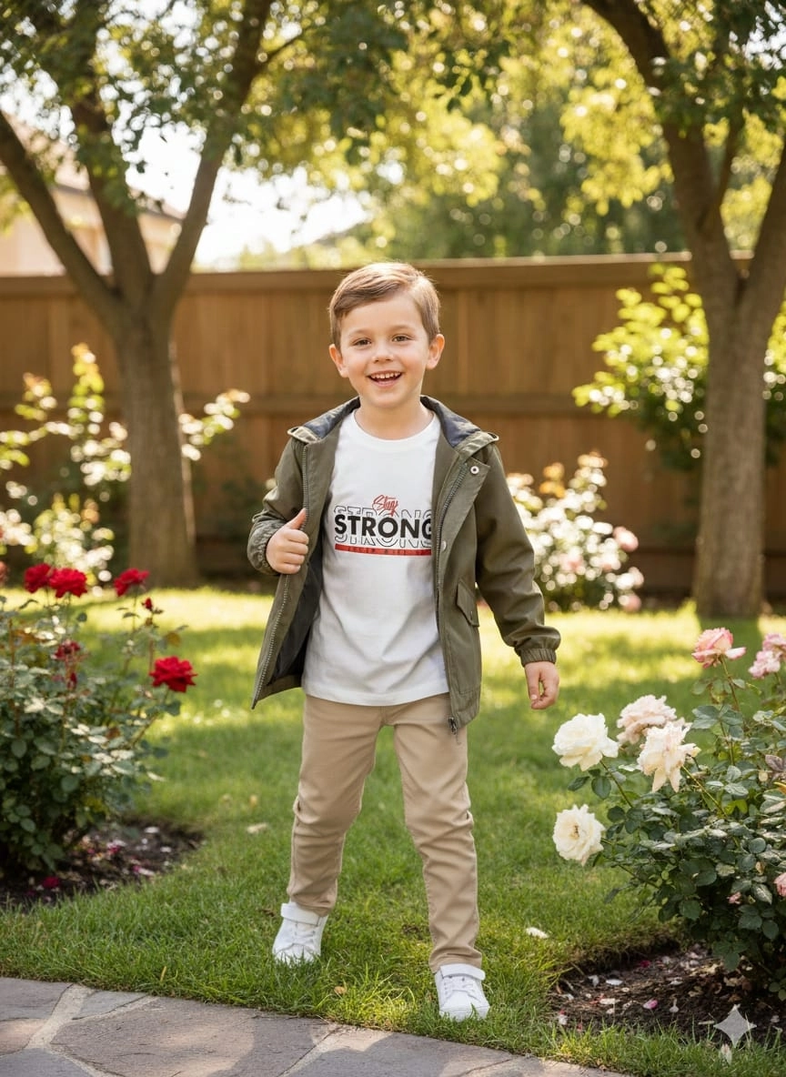 TINY MEN Kids 25280 Strong Yağmurluk Penye Pantolon 3lü Takım