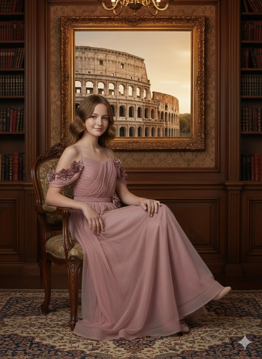 ONBUCO Kids 1586 Kız Çocuk İnce Askılı Beli Çiçekli Çocuk Abiye