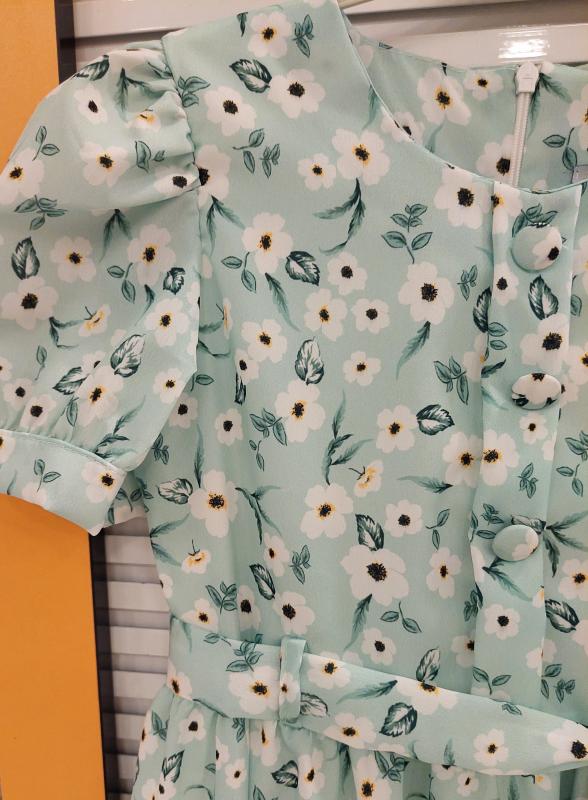 ENFETTO Kids 3236 Kız Çocuk Çiçekli Düğmeli Elbise
