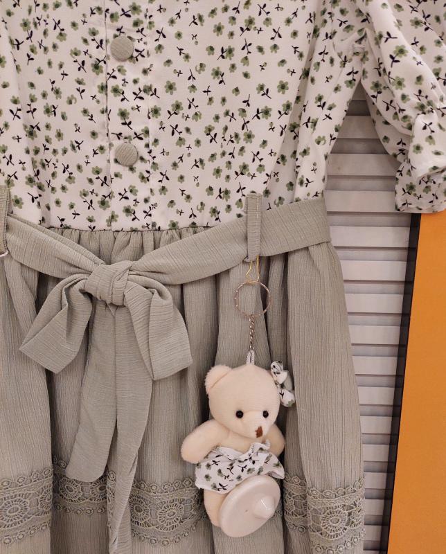 GÜVENİR Kids 4583 Kız Çocuk Çiçekli Bürümcük Elbise