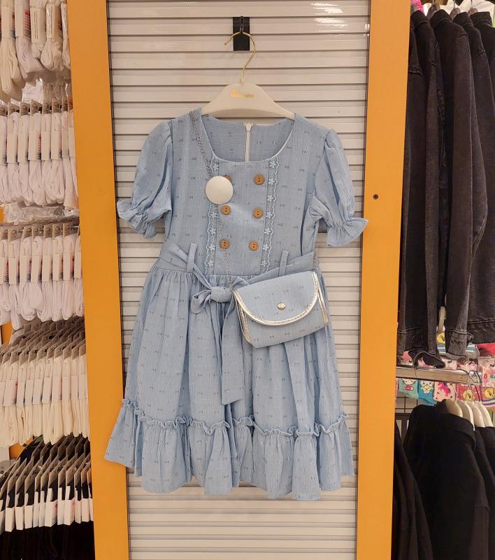 MİSS KUĞU Kids 8504 Kız Çocuk Gümüş Kesme Elbise