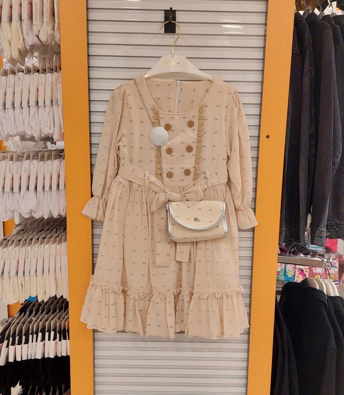 MİSS KUĞU Kids 8504 Kız Çocuk Gümüş Kesme Elbise