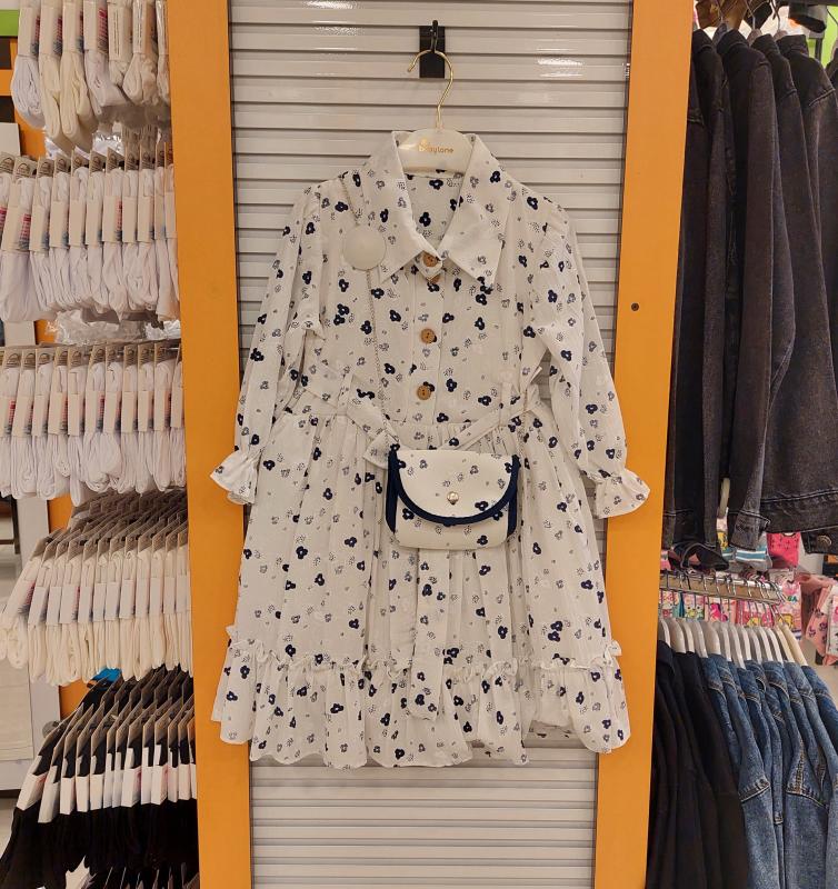 KUĞU BABY Kids 8506 Kız Çocuk Baskılı Bürümcük Elbise