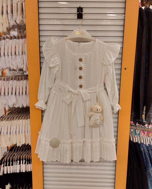 BABYLONE Kids 8503 Kız Çocuk Piliseli Kesme Elbise