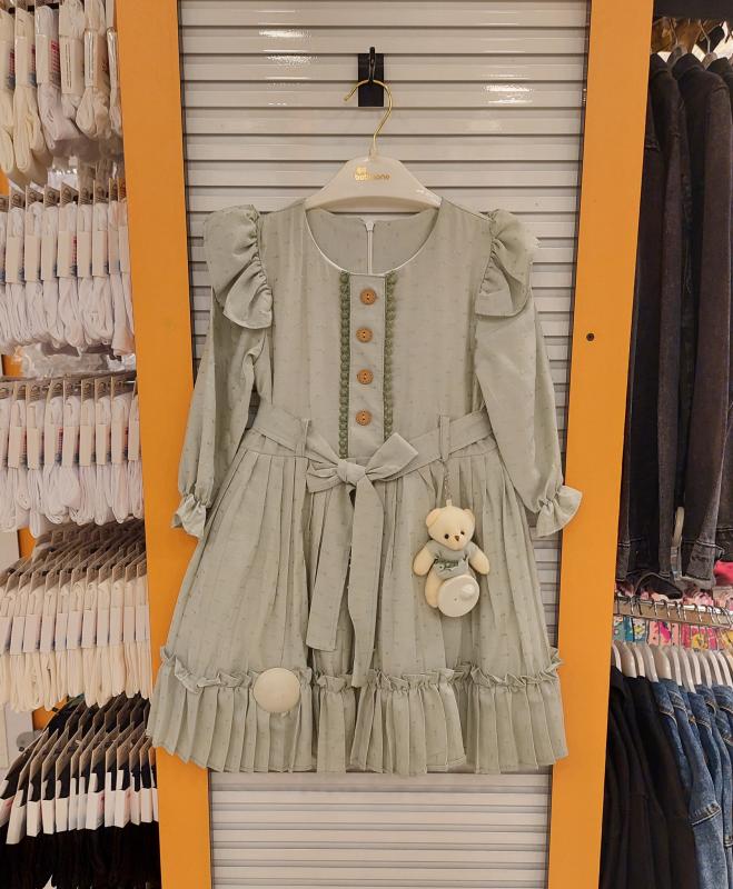 BABYLONE Kids 8503 Kız Çocuk Piliseli Kesme Elbise