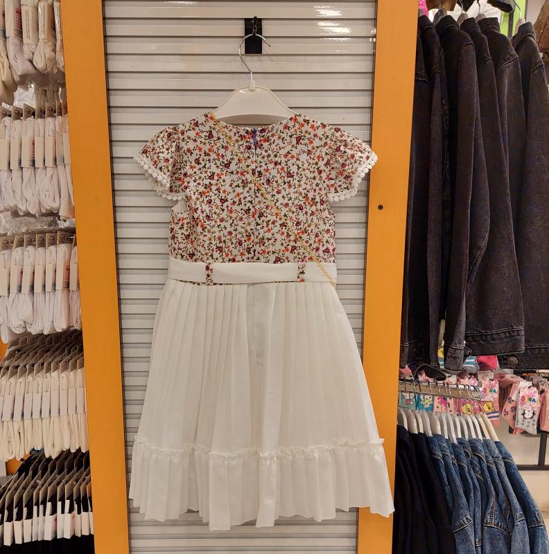 ENFETTO Kids 3147 Kız Çocuk Çantalı Düğmeli Elbise