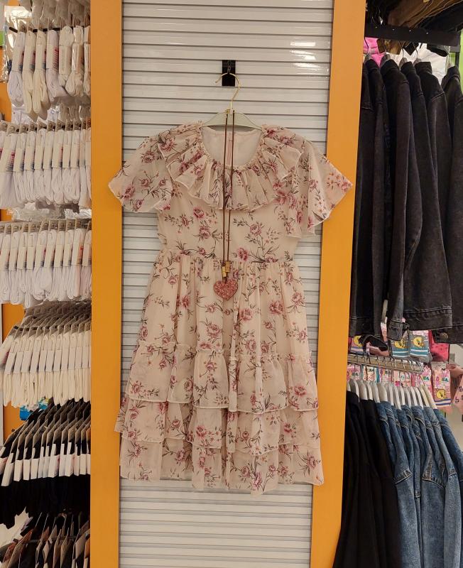 BLUEBERRY Kids 4585 Kız Çocuk Katmerli Gül Elbise