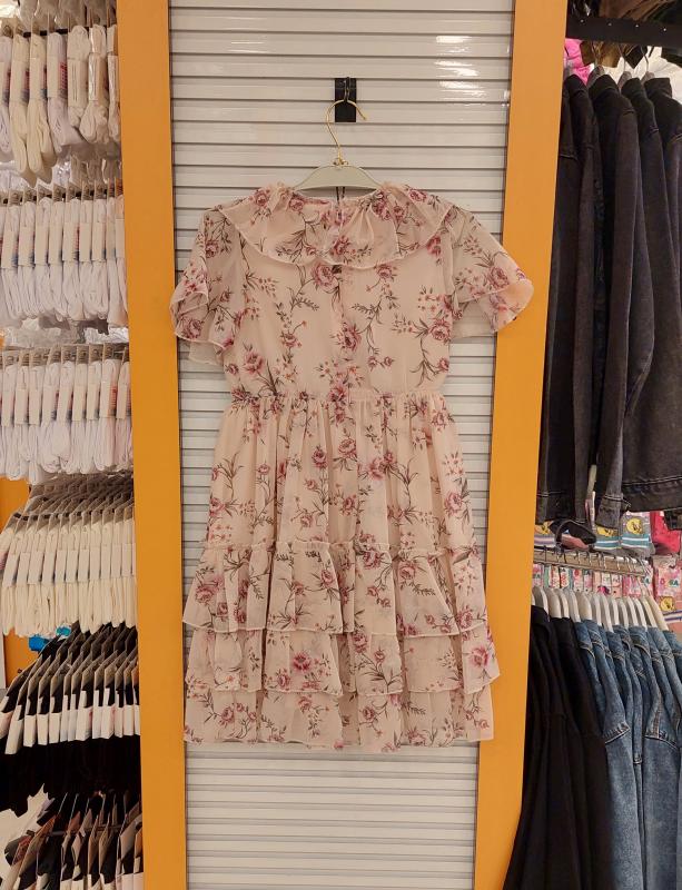 BLUEBERRY Kids 4585 Kız Çocuk Katmerli Gül Elbise