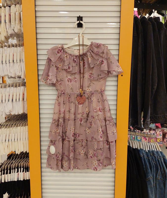BLUEBERRY Kids 4585 Kız Çocuk Katmerli Gül Elbise