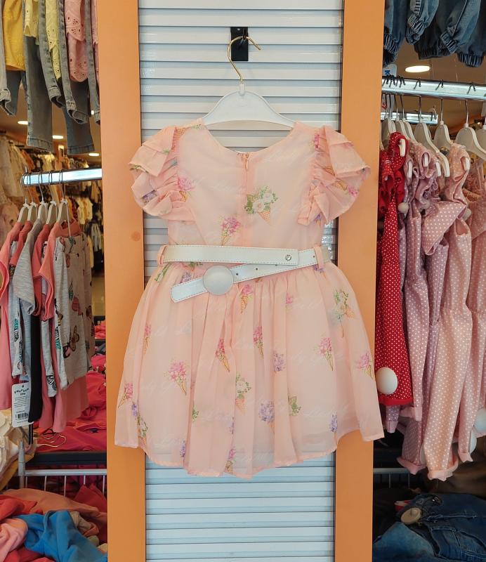 LADY GOLD Kids 6037 Kız Çocuk Çiçekli Elbise