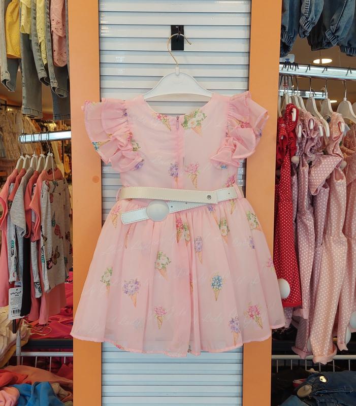 LADY GOLD Kids 6037 Kız Çocuk Çiçekli Elbise