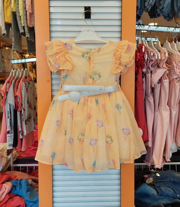 LADY GOLD Kids 6037 Kız Çocuk Çiçekli Elbise