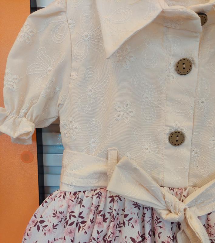 BABYLONE Kids 5931 Kız Çocuk Robası Nakışlı Dijital Elbise