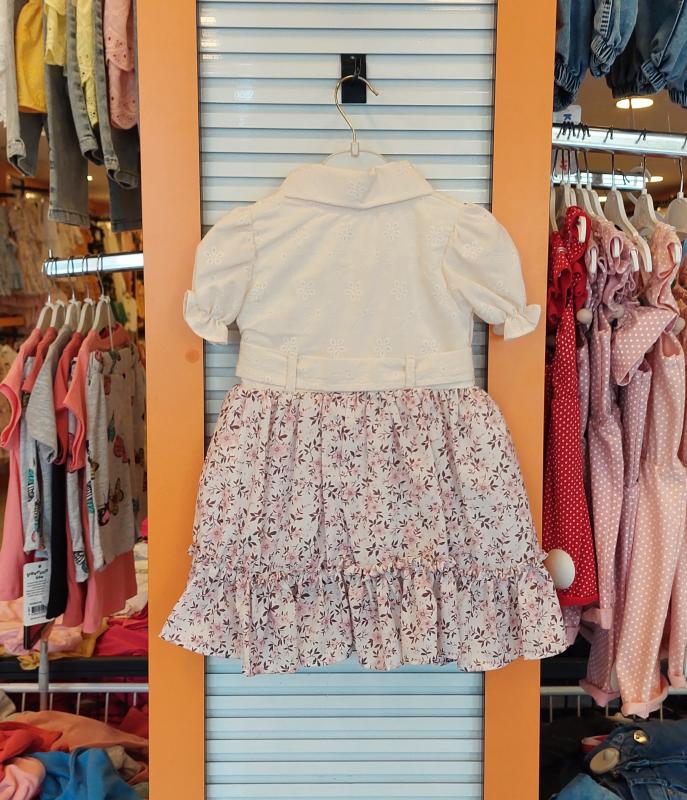 BABYLONE Kids 5931 Kız Çocuk Robası Nakışlı Dijital Elbise