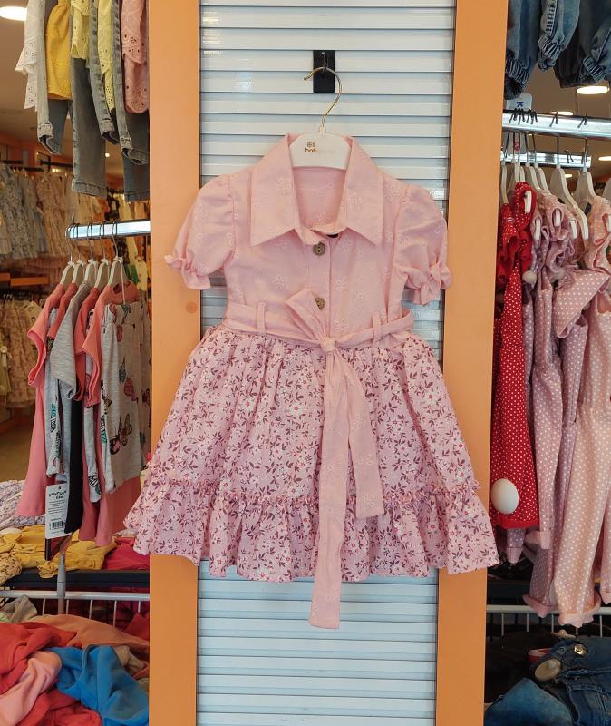 BABYLONE Kids 5931 Kız Çocuk Robası Nakışlı Dijital Elbise