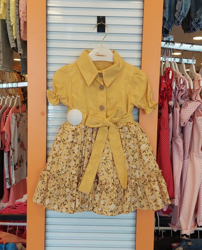 BABYLONE Kids 5931 Kız Çocuk Robası Nakışlı Dijital Elbise
