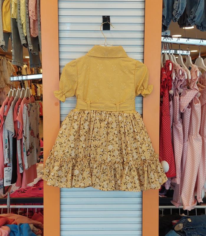 BABYLONE Kids 5931 Kız Çocuk Robası Nakışlı Dijital Elbise