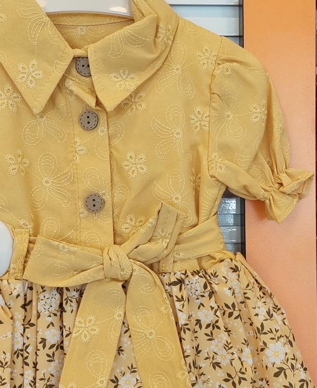 BABYLONE Kids 5931 Kız Çocuk Robası Nakışlı Dijital Elbise