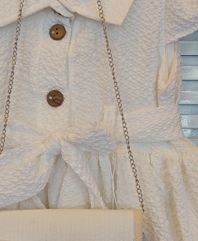 ROSE MARRY Kids 626 Kız Çocuk Çantalı Gofre Elbise