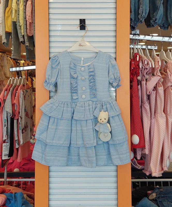 MİSS KUĞU Kids 5912 Kız Çocuk Kat Kat Simli Elbise