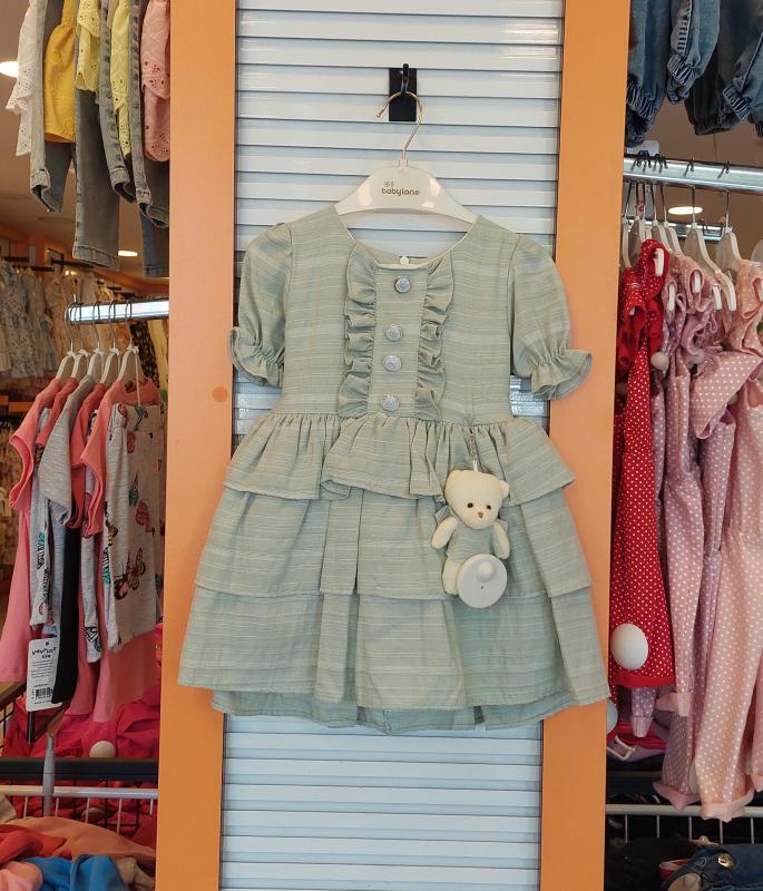 MİSS KUĞU Kids 5912 Kız Çocuk Kat Kat Simli Elbise