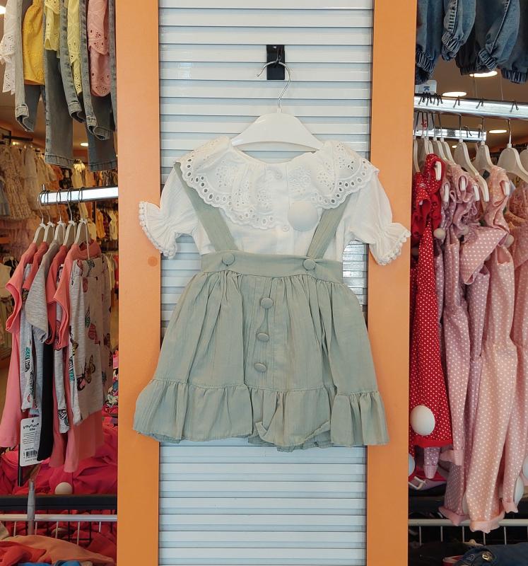 LUMİA Kids 860 Kız Çocuk Yaka İşlemeli Askılı 2li Takım
