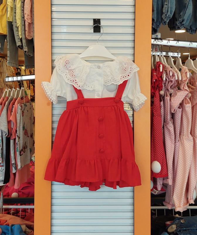 LUMİA Kids 860 Kız Çocuk Yaka İşlemeli Askılı 2li Takım