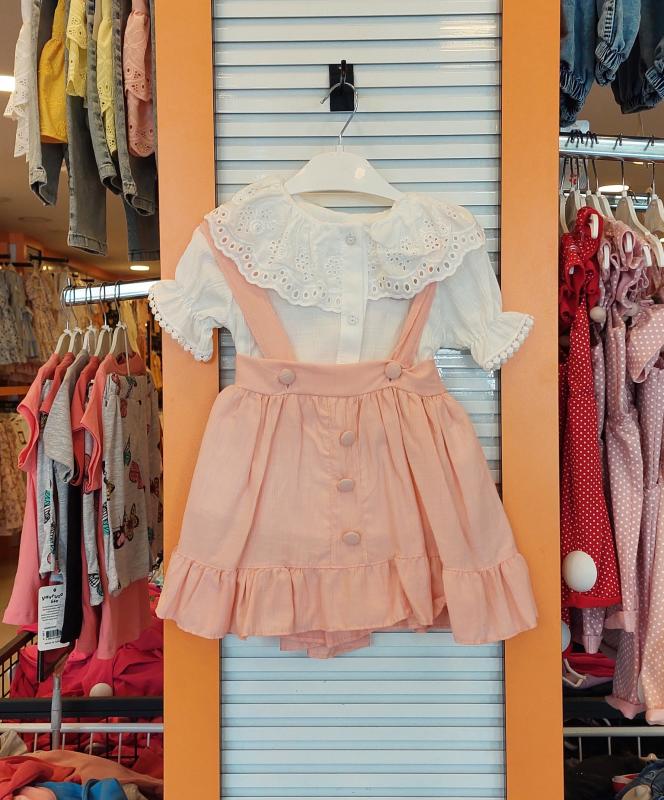 LUMİA Kids 860 Kız Çocuk Yaka İşlemeli Askılı 2li Takım