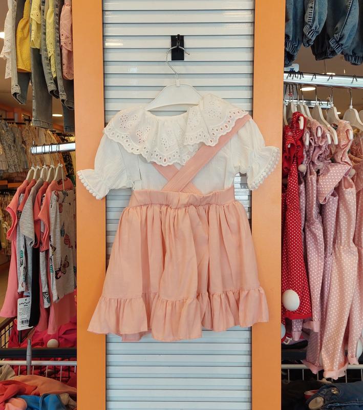 LUMİA Kids 860 Kız Çocuk Yaka İşlemeli Askılı 2li Takım