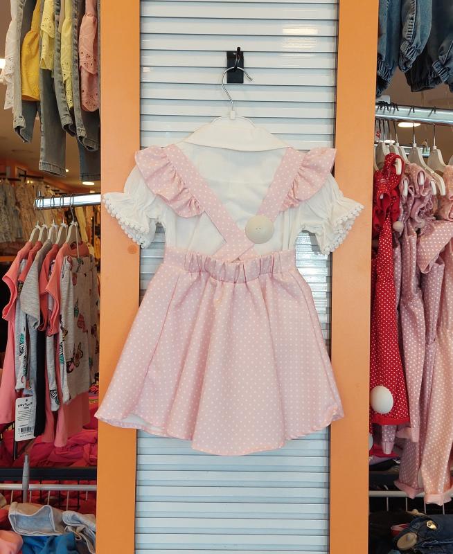 LUMİA Kids 864 Kız Çocuk Noktalı Ayıcıklı Elbise