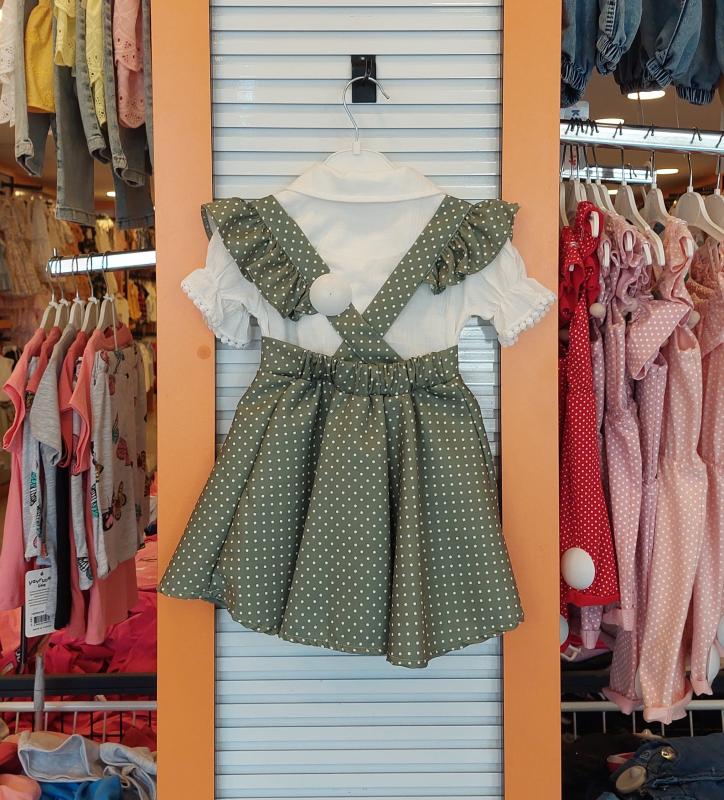 LUMİA Kids 865 Kız Çocuk Noktalı Ayıcıklı Elbise