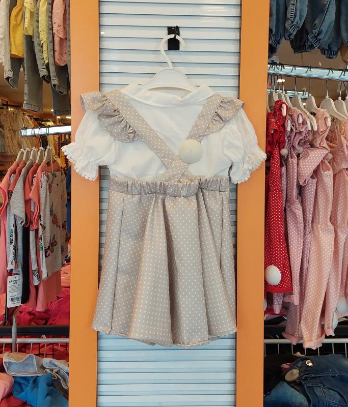 LUMİA Kids 865 Kız Çocuk Noktalı Ayıcıklı Elbise