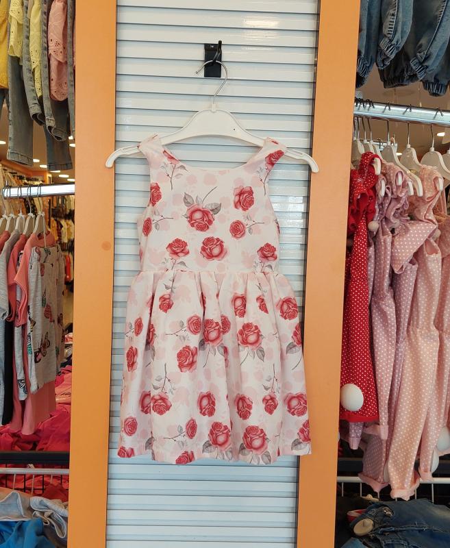 SERKON Kids 0273 Kız Çocuk Güllü Askılı Elbise
