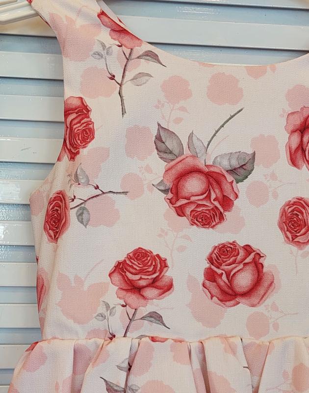 SERKON Kids 0273 Kız Çocuk Güllü Askılı Elbise