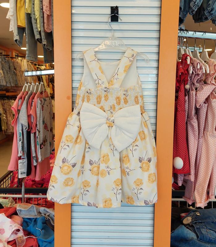 SERKON Kids 0273 Kız Çocuk Güllü Askılı Elbise