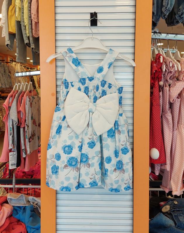 SERKON Kids 0273 Kız Çocuk Güllü Askılı Elbise